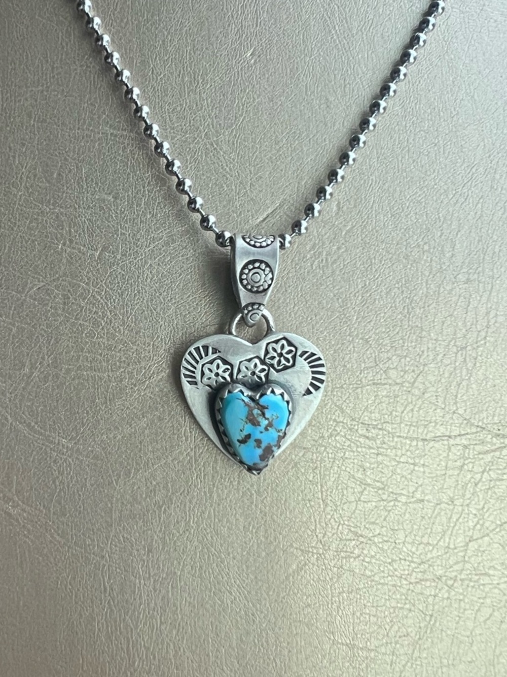 SOLD Golden Hills Heart Silver Pendant